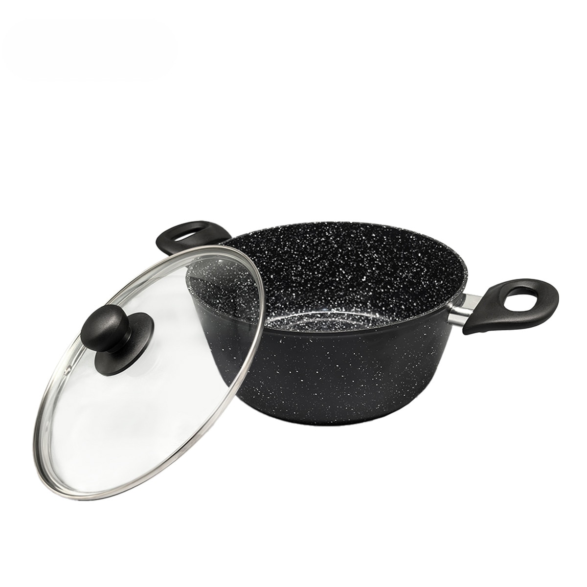 Oala cu capac Cooking by Heinner Onix, aluminiu forjat, 24 x 10 cm, 3.8 L