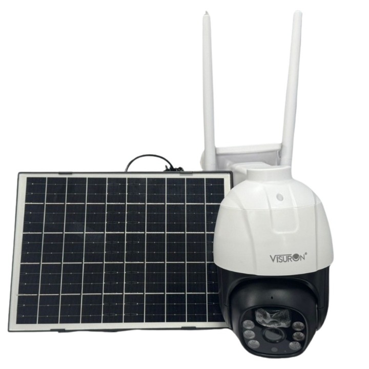 Камера за видеонаблюдение, HD, със соларен панел, 4G връзка, 12000mAh батерия, нощно виждане, детекция на движение, 8 ватов соларен панел, гласов мониторинг