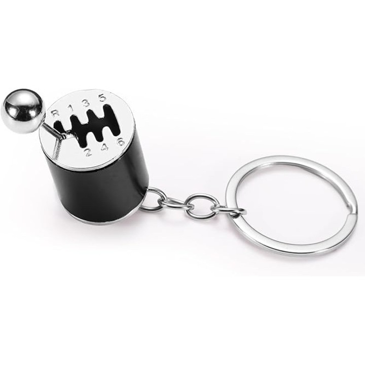 Breloc schimbator de viteze, piese in miscare, pentru chei auto/ moto/ casa/ garaj, destinat iubitorilor de masini, atat pentru fete cat si pentru baieti, negru