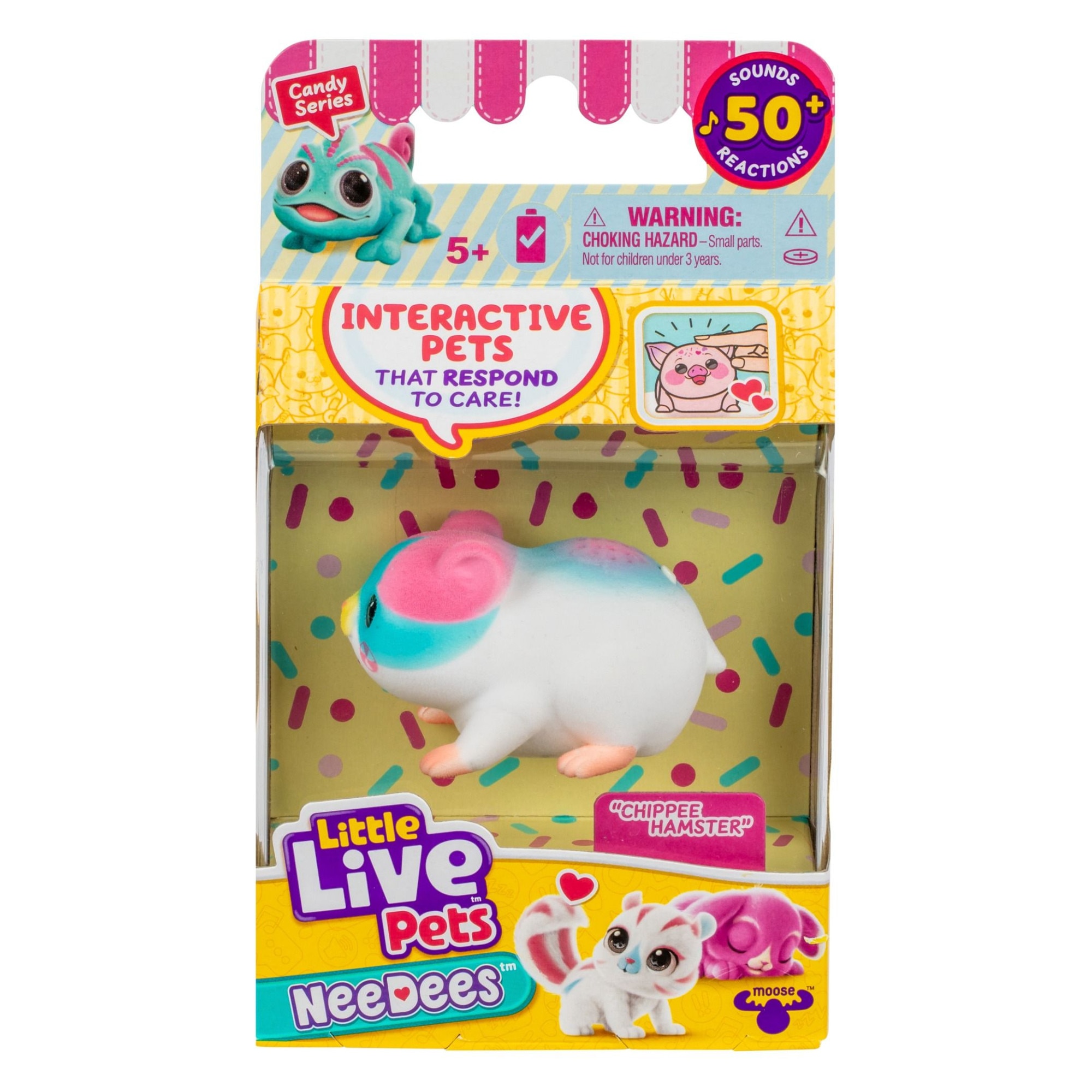 Figurină Little Live Pets Needees Chipee Hamster, interactiv, cu