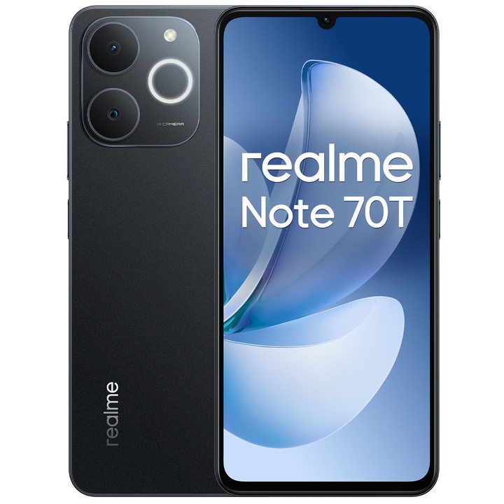 Realme Note 70T mobiltelefon, Dual SIM, 128GB, 4GB RAM, Obsidian Black