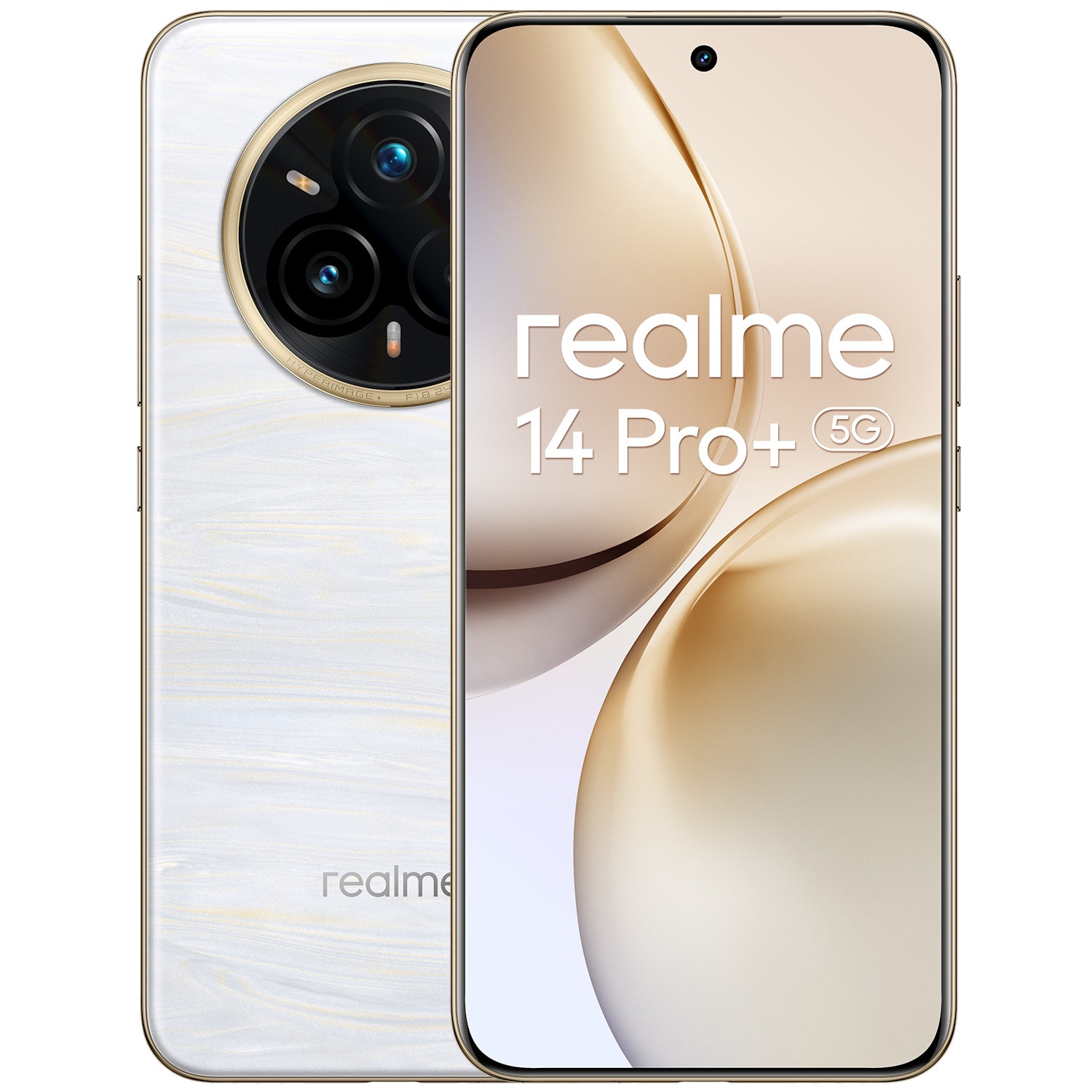 Telefon mobil realme 14 Pro+ 5G, Dual SIM, 512GB, 12GB RAM, Pearl White