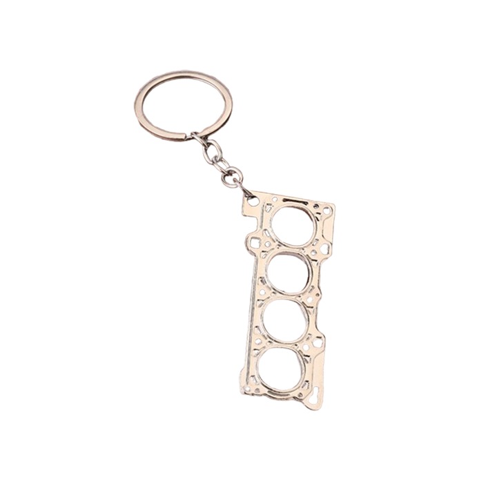 Kulcstartó, Motorblokk Modell, Mini Méret, Ezüst Szín