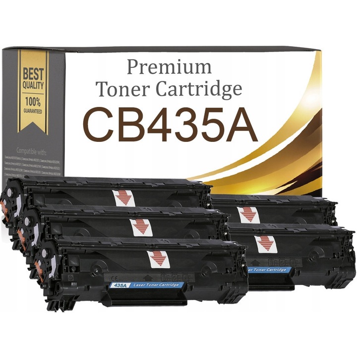 Set 5 Tonere XL CB435A Negru Compatibil pentru Imprimante Laser HP P1005 P1006 P1007 P1008 P1009