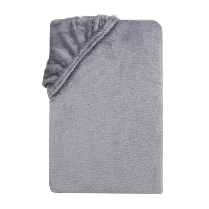 Sunflower® Mikroplüss gumis lepedő, 180x200 cm, maximális magasság 26 cm, világosszürke színű