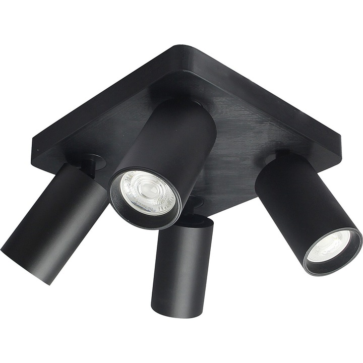 Плафониера спот Rabalux Yorli GU10 4x7W алуминий черен 135x220mm IP20