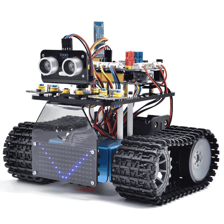 Oktató robot tank készlet STEM V3.0 – programozható Arduino és KidsBlock, multifunkciós szenzorokkal