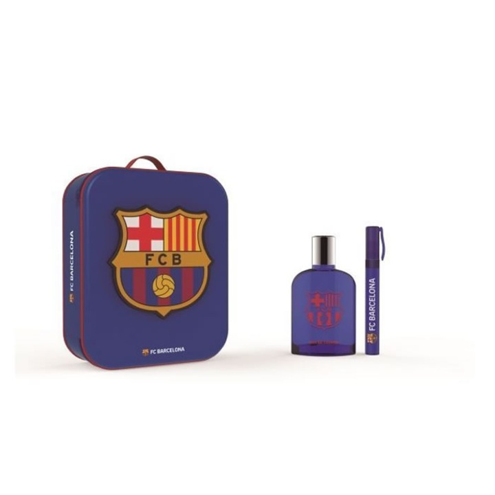 Set parfum FC Barcelona Eau De Toilette Spray 100ml, 3 piese