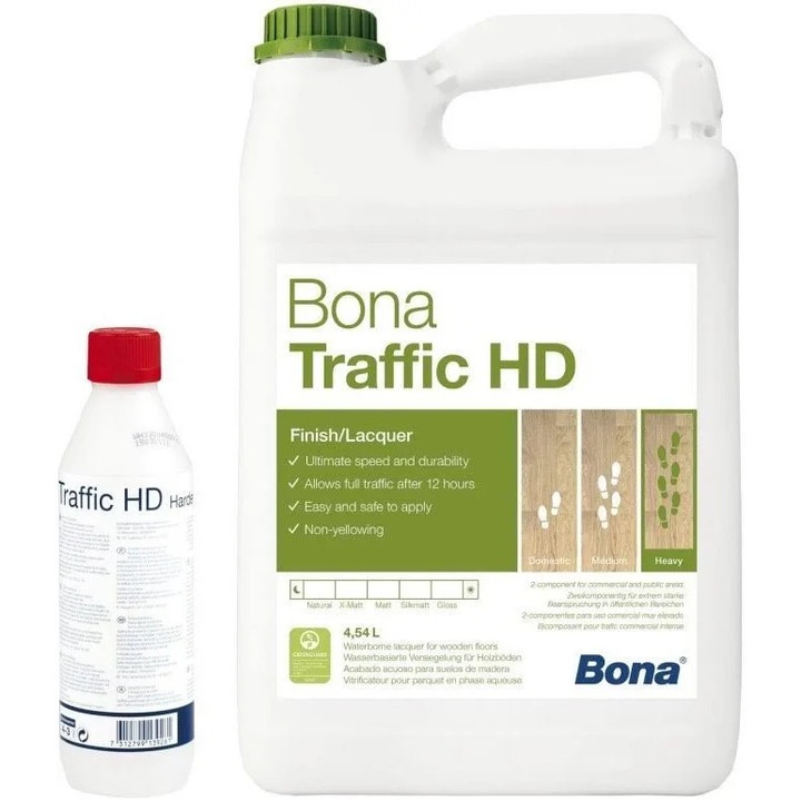 Lac parchet bicomponent trafic intens Bona Traffic HD Satinat 4, 54+ 0, 4 Litri