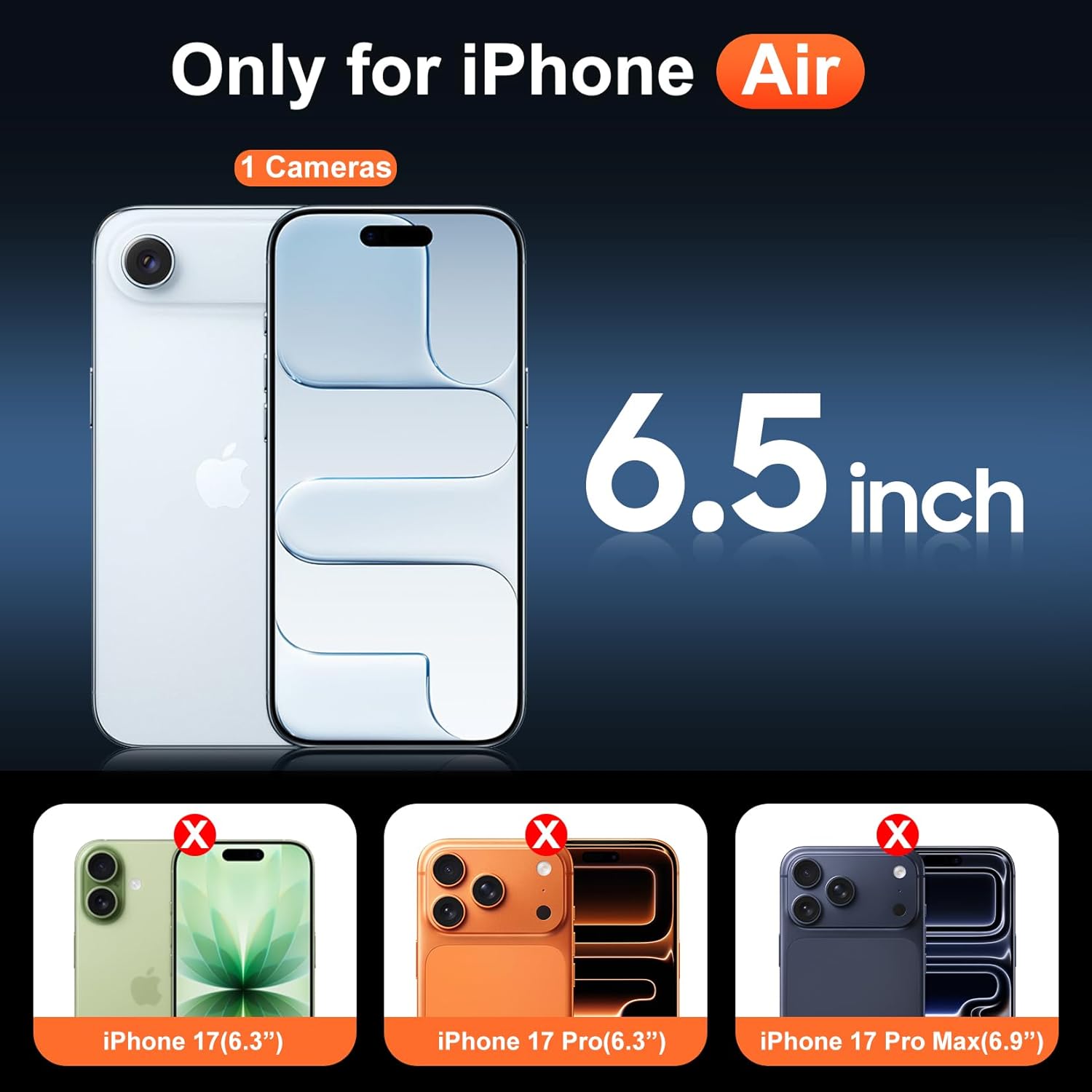 Carcasa transparenta pentru iPhone 17 Air, compatibila cu Magsafe, MDUG, carcasa magnetica subtire si rezistenta la socuri, Transparent