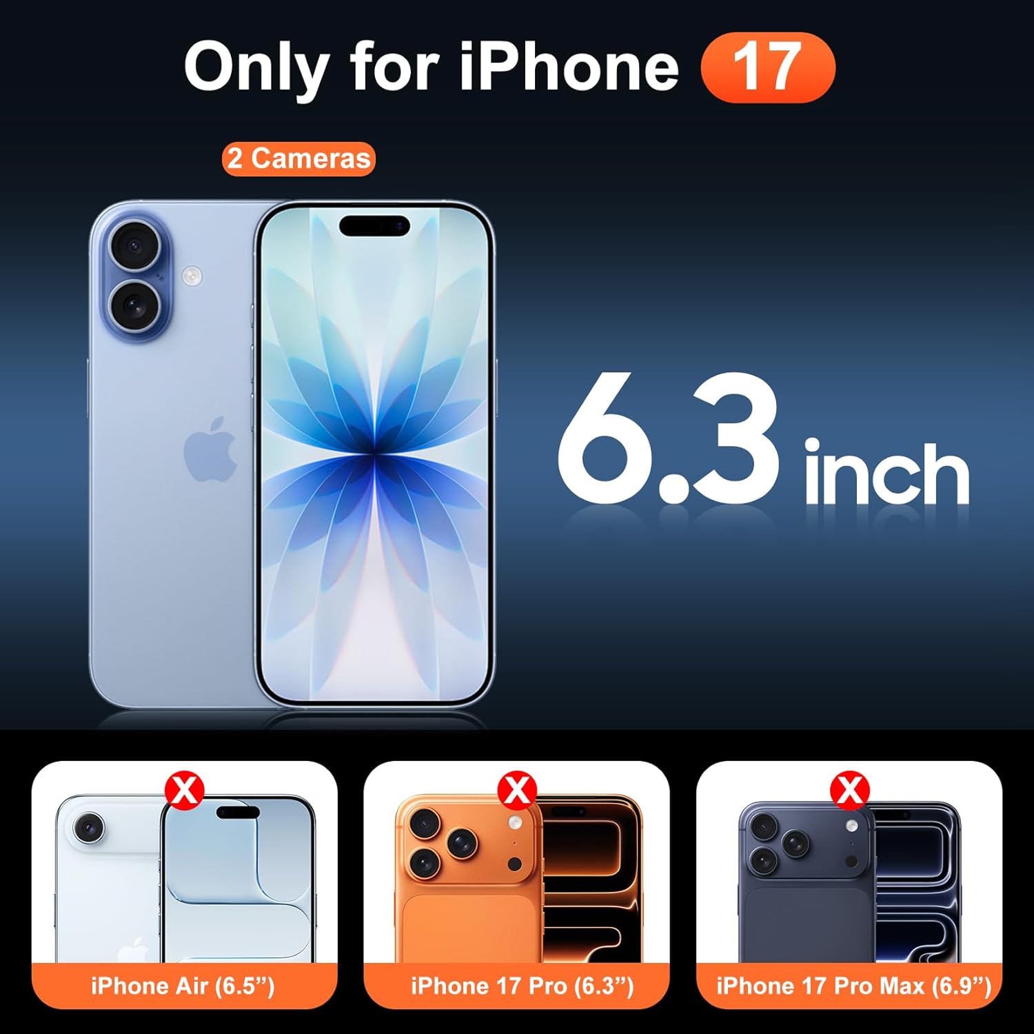 Carcasa transparenta pentru iPhone 17, compatibila cu Magsafe, MDUG, carcasa magnetica subtire si rezistenta la socuri, Transparent