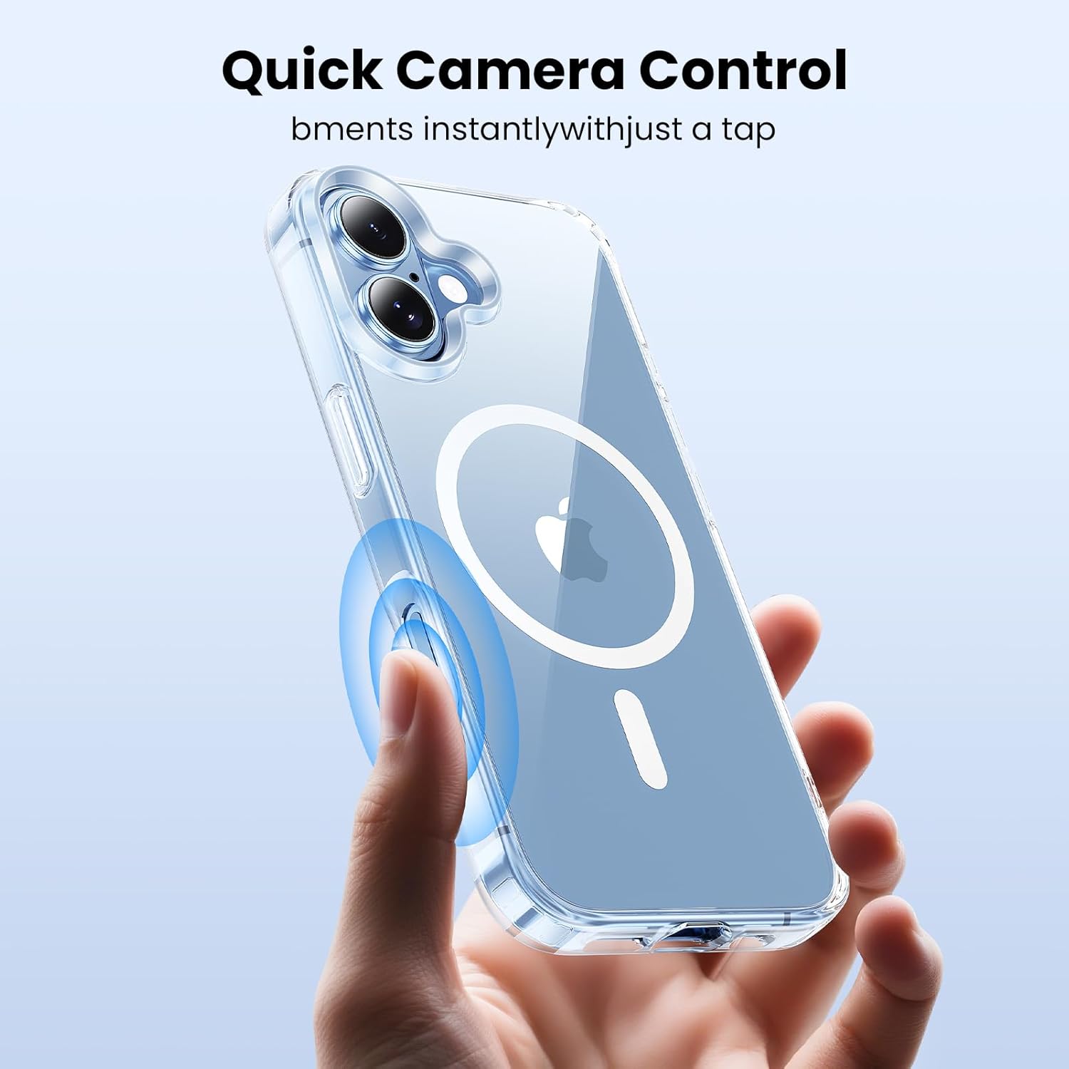 Carcasa transparenta pentru iPhone 17, compatibila cu Magsafe, MDUG, carcasa magnetica subtire si rezistenta la socuri, Transparent