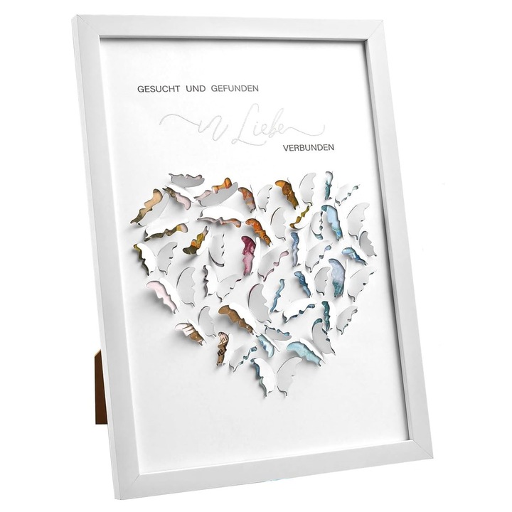 Rama Foto A4 pentru bani, MDF, Design Versatil, Dimensiune poza 21 x 29.7 cm, Montaj pe perete sau de sine statator, Ideal pentru Colaje Personalizate, Expunerea Fotografii, Cadou deosebit, Alb