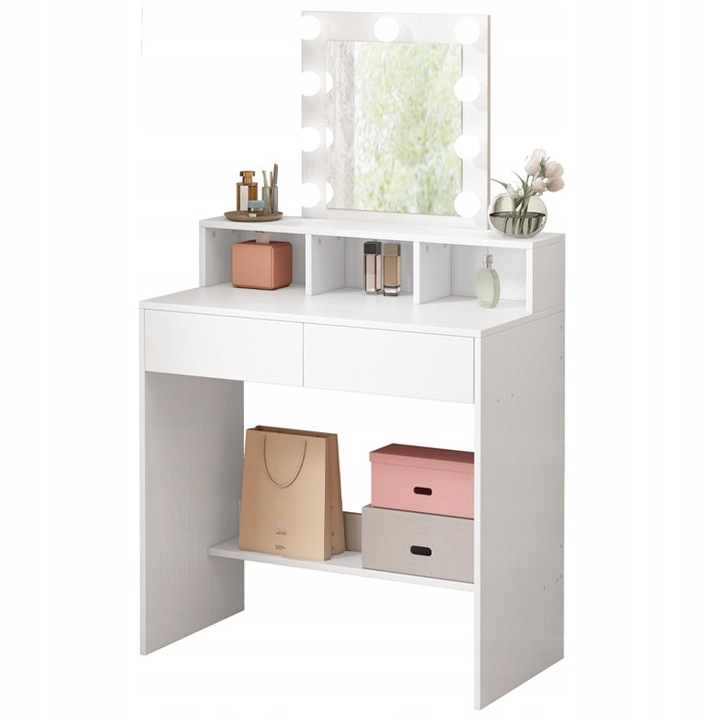 Masa de machiaj modern cu oglinda LED, loft. stil, 80x40x145 cm MUVU