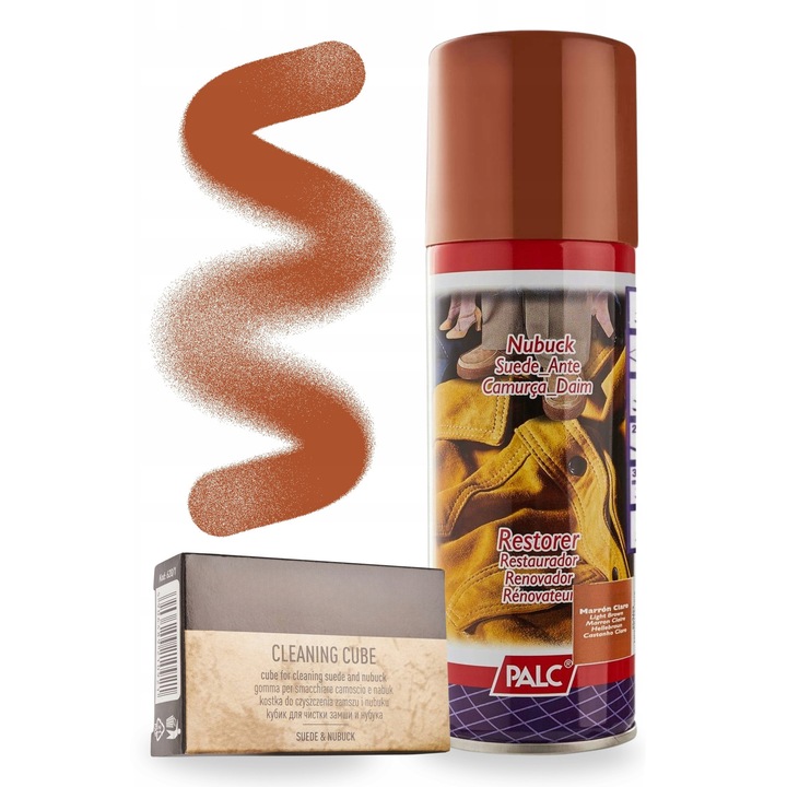 Kit de restaurare si curatare pentru piele intoarsa si nubuc, pentru deget, 200 ml, spray pentru piele intoarsa maro deschis, radiera de curatare, multicolor, kit 2 in 1, plastic, restaurare eficienta, impregnare, reimprospatare a culorii, aplicare