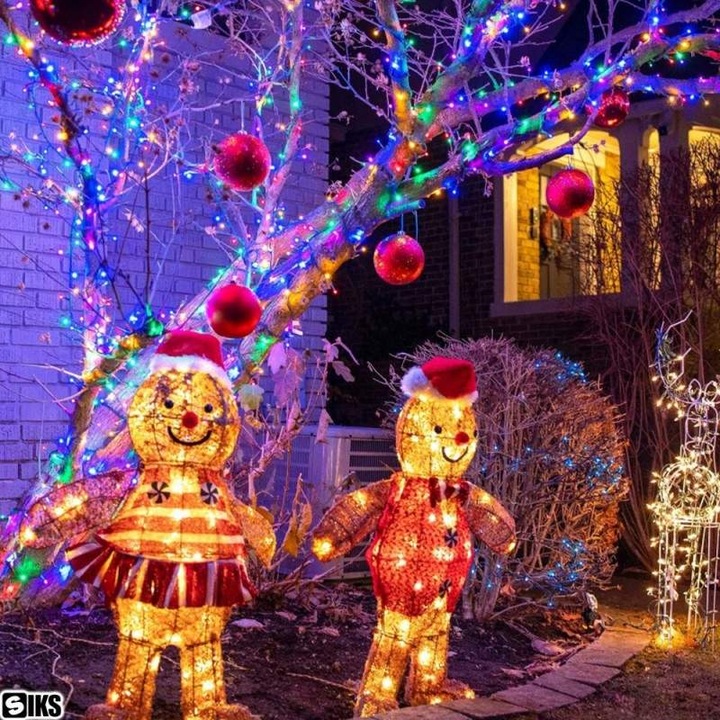 Instalație de Crăciun Liniară Solară SIKS, 40m, 400 LED-uri, Multicolor, Alimentare Solară/USB, Rezistentă la Apă