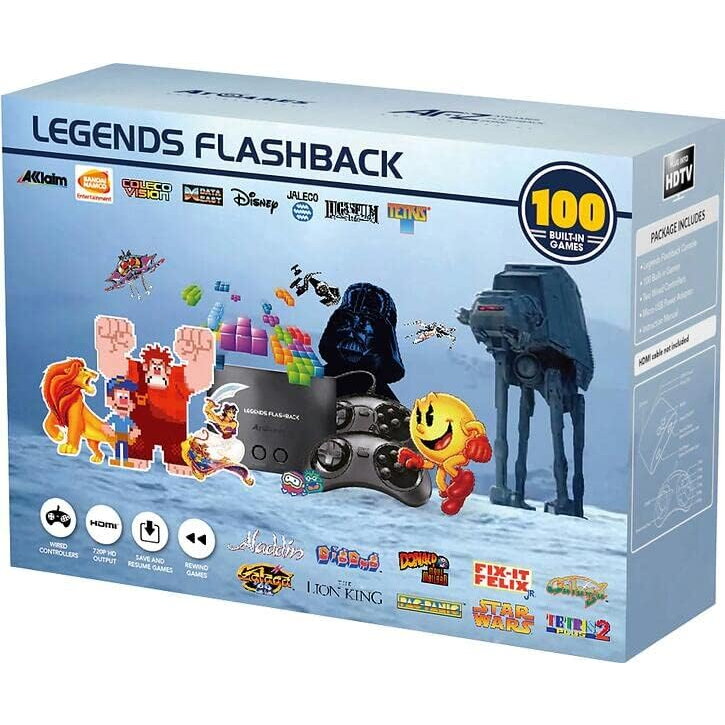 Consola Retro Atari Flashback Legends, HDMI, 100 jocuri, Negru