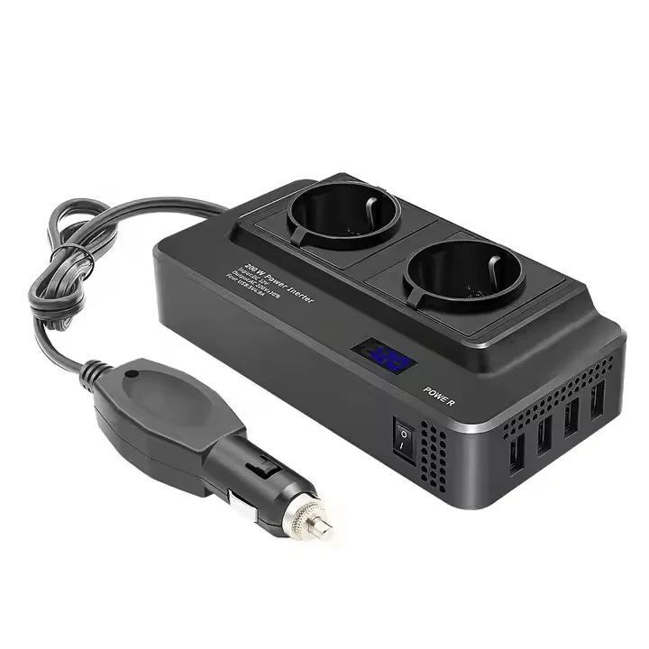 INVERTOR AUTO 200W, Noar Auto, PRIZA DUBLA 230V, 4 x PORTURI USB, PUTERE MAXIMA 400W