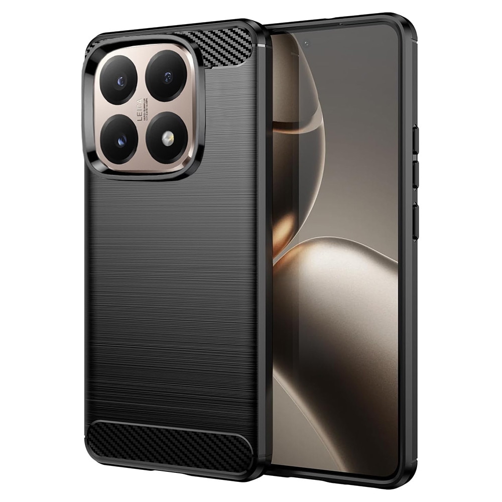 Husa pentru Xiaomi 15T Daden Carbon Flexibila Antisoc, Hybrid Antisoc, Negru