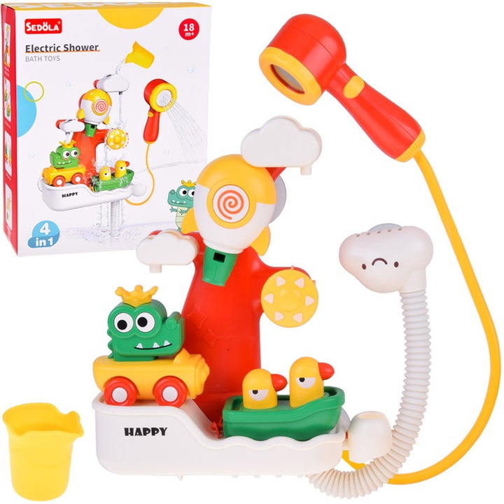 Multifunkcionális fürdőjáték – Krokodil és kacsák 4 az 1-ben zuhannyal