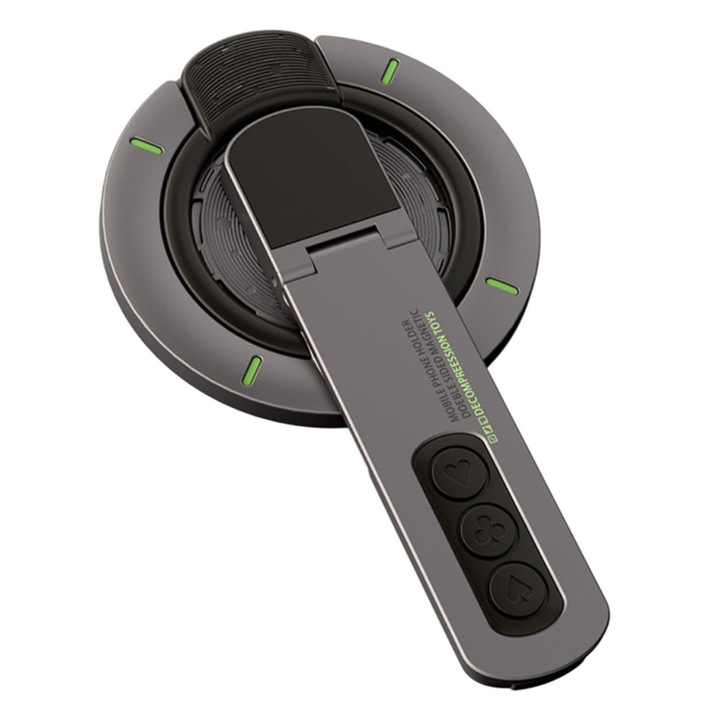Suport magnetic telefon cu inel pentru Smartphone, Premium MagSafe Ring Holder AluStandX, rotatie 360°, aluminiu, zinc, Gri