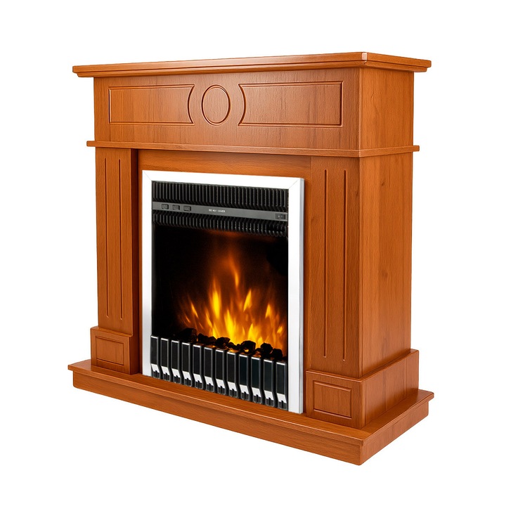 Elektromos kandalló Ambasador & Gala silver, Art Flame, 1000x1048x300 mm, 2000 W, Termosztát, 5 lángfényességi szint, Időzítő