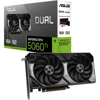 Placa video ASUS Dual GeForce RTX 5060 Ti,16GB GDDR7,128-bit