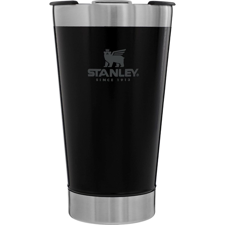 Pahar termos Stanley, inox, negru mat, 473 ml