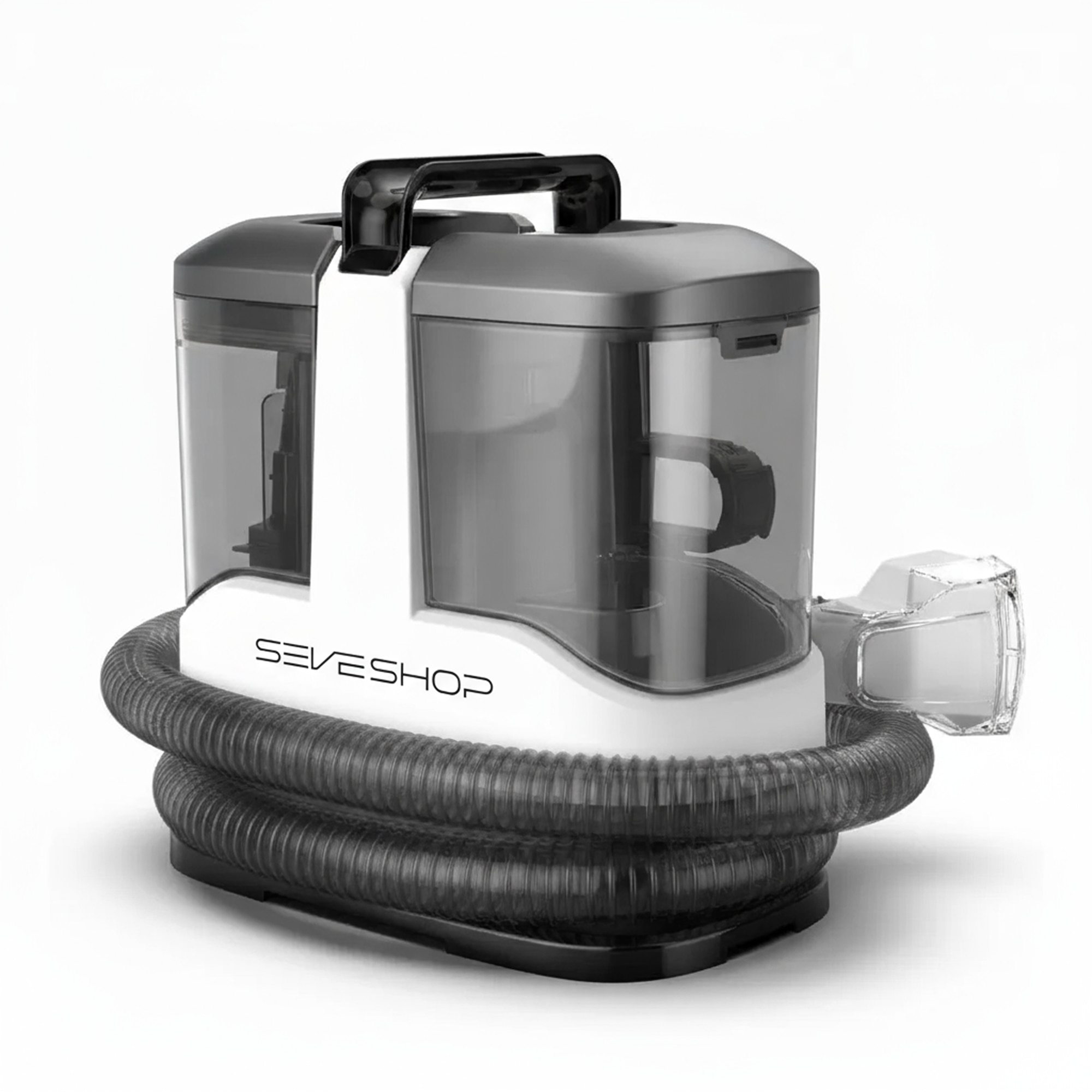 Aspirator Cu Spalare 3 In 1, SeveShop® C3 Teendow, Aspirator Cu Extractie Pentru Tapiterii Si Covor, Putere 450W, Aspirator Cu Rezervor Dublu 1L + 0.5L, Putere De Aspirare 12000Pa, Motor Cu Perii, Zgomot ≤80dB, Compact, Portabil, Ideal Auto, Canapea, Gri