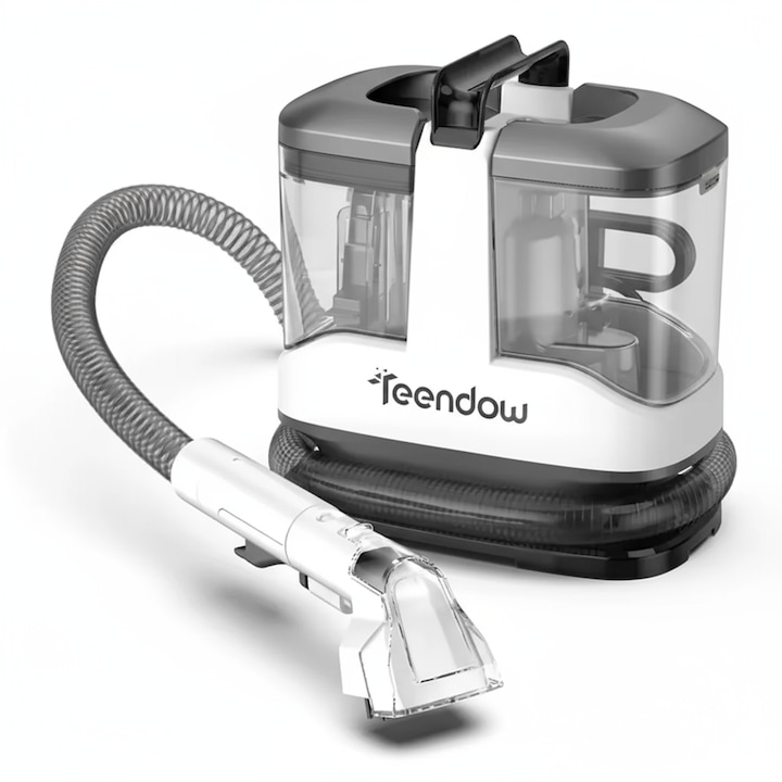 Aspirator Cu Spalare 3 In 1, SeveShop® C3 Teendow, Aspirator Cu Extractie Pentru Tapiterii Si Covor, Putere 450W, Aspirator Cu Rezervor Dublu 1L + 0.5L, Putere De Aspirare 12000Pa, Motor Cu Perii, Zgomot ≤80dB, Compact, Portabil, Ideal Auto, Canapea, Gri