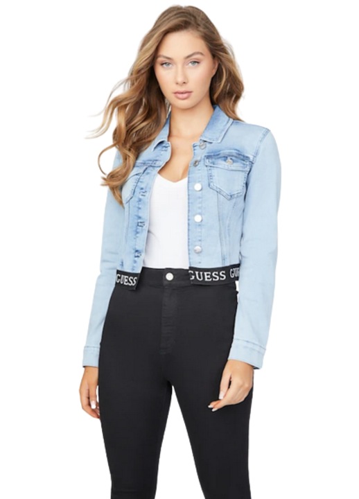 Jachetă denim femei, GUESS, Camil, albastru, Albastru