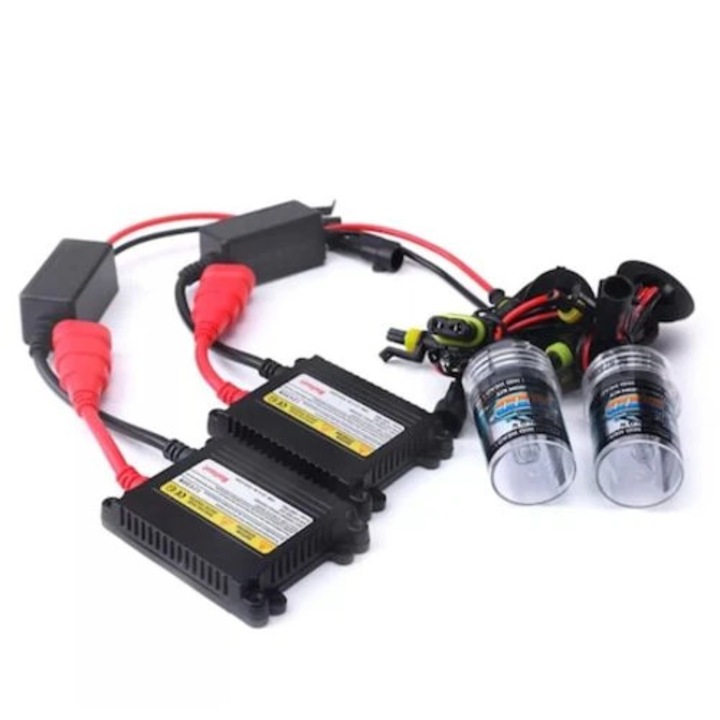 Set 2 Becuri Xenon H7 Vivendo® 6000K, HID, Balast Slim Premium, 12V 35W, Hideg Fehér