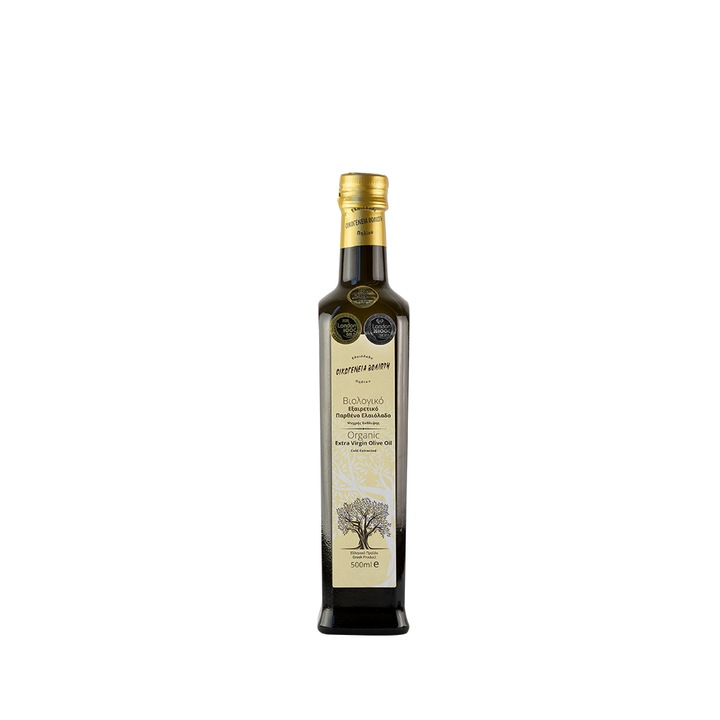 Ulei de masline extra virgin organic Voliotis Family, 500ml, culoare verde-aurie, proprietati medicinale
