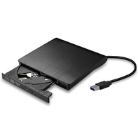 Unitate externa CD/DVD-reader, CD-writer, DONFANLIA®, USB 3.0, Plug and Play, CD / VCD / DVD Burner Writer, 8X / 24X, Portabil, Compatibil cu Windows/ Linux/ Mac OS, Negru