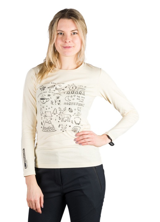 Tricou NORTHFINDER Riya, bumbac organic, Crem