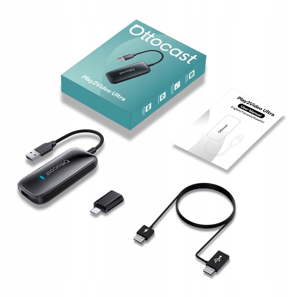 Adaptor wireless CarPlay Android Auto Ottocast Play2Video Ultra