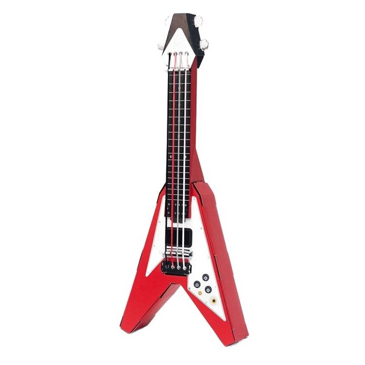 Kit de constructie chitara DIY pentru copii, toate elementele incluse, 30x30x0, 8cm, Multicolor