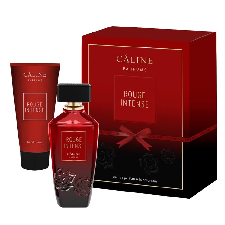 Set parfum Caline Rouge Intense 60ml și cremă de mâini 50ml, lemnos-oriental, pentru femei