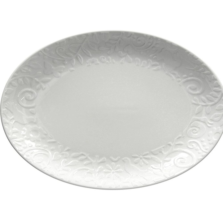 Platou oval Andrea Fontebasso Etoile, Bone China, 36 cm, Alb