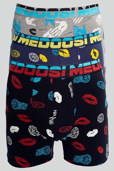 Set de 3 piese din bumbac pentru bărbați, Albastru inchis