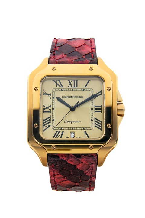 Ceas barbati, Laurent Philippe, Conqueror The Golden Eye, 38mm x 27.5mm, Gold, Auriu