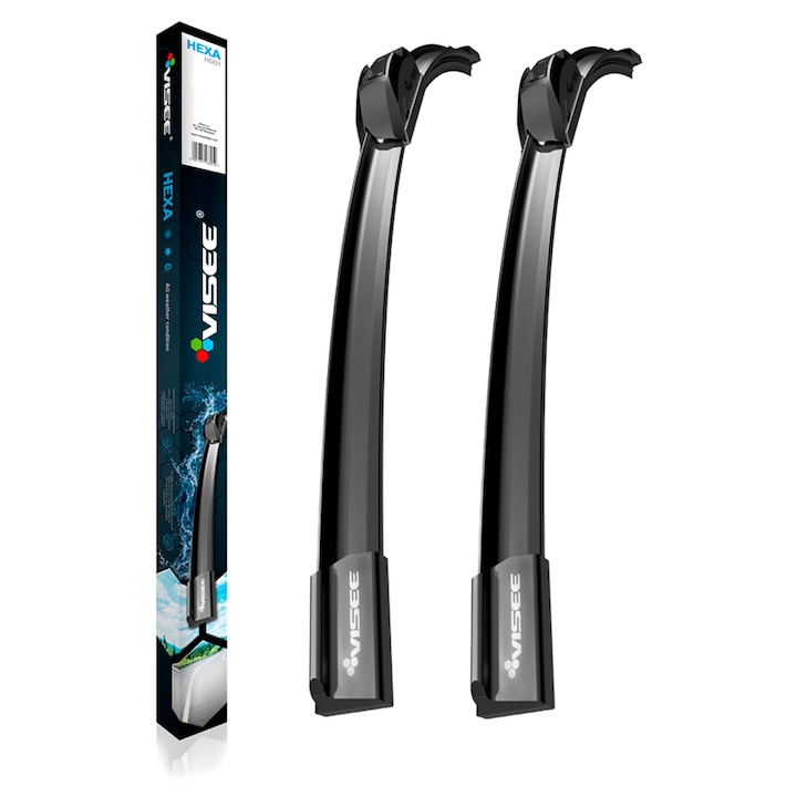 Pereche stergătoare parbriz Visee Hexa H001, lungime 650mm și 350mm, set complet