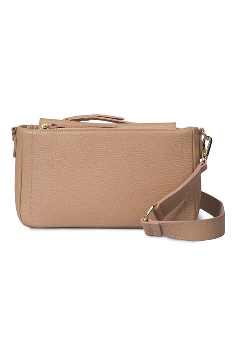 Massimo Castelli, Кожена чанта през рамо с отделяща се презрамка, Бежов