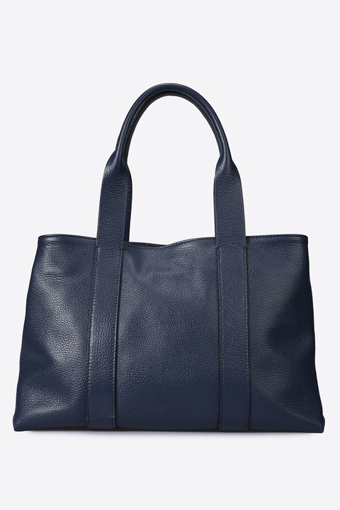 Massimo Castelli, Shopper fazonú cipzáros egyszínű bőrtáska, Sötétkék