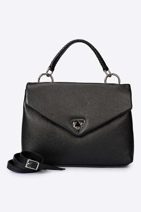 Massimo Castelli, Fedőlapos bőrtáska levehető keresztpánttal, Fekete