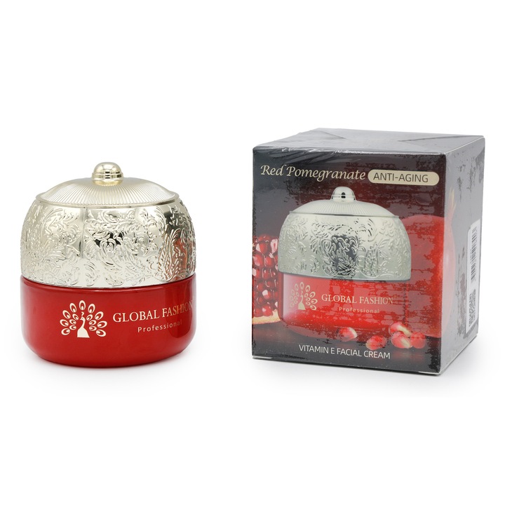 Red Pomegranate ANTI-AGING hidratáló arckrém, Global Fashion, javító hatású, 50 g, száraz és érzékeny bőrre