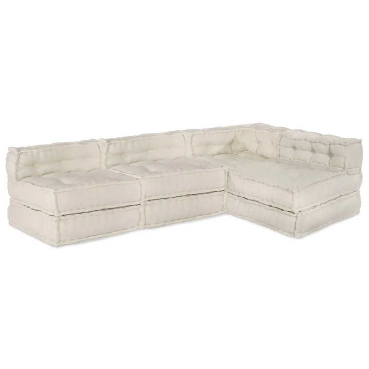 Sofa modulara din tesatura, VidaXL, design minimalist, umplutura din bumbac natural, multicolor, 70x70x54cm