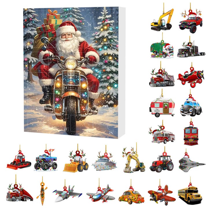 Адвент календар за деца, комплект с изненади, коледни детайли, многоцветен, 24 дни