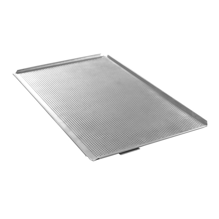 Tava cuptor perforata, Hendi, GN 1/1 (535x325x(H)10 mm), cu 4 margini, aluminiu