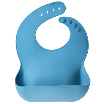 Bavetica flexibila din silicon pentru bebelusi, baveta bebe din cauciuc moale, usor de curatat, antimurdarire, cu buzunar colector larg, inchidere ajustabila, Maxx, bleu Bavetica flexibila din silicon pentru bebelusi, baveta bebe din cauciuc moale, usor de curatat, antimurdarire, cu buzunar colector larg, inchidere ajustabila, Maxx, bleu